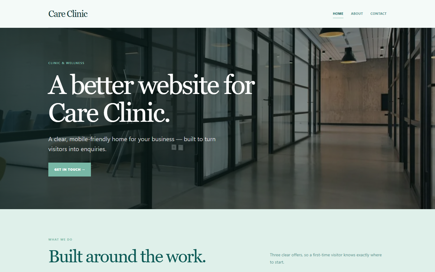 Care Clinic template preview